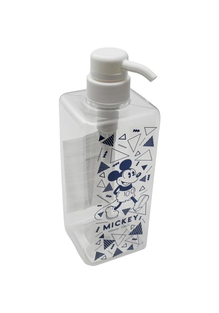 Mickey Mouse Pump Bottle | 600ml | Blue & White | Refillable Soap & Liquid Dispenser - Image 3